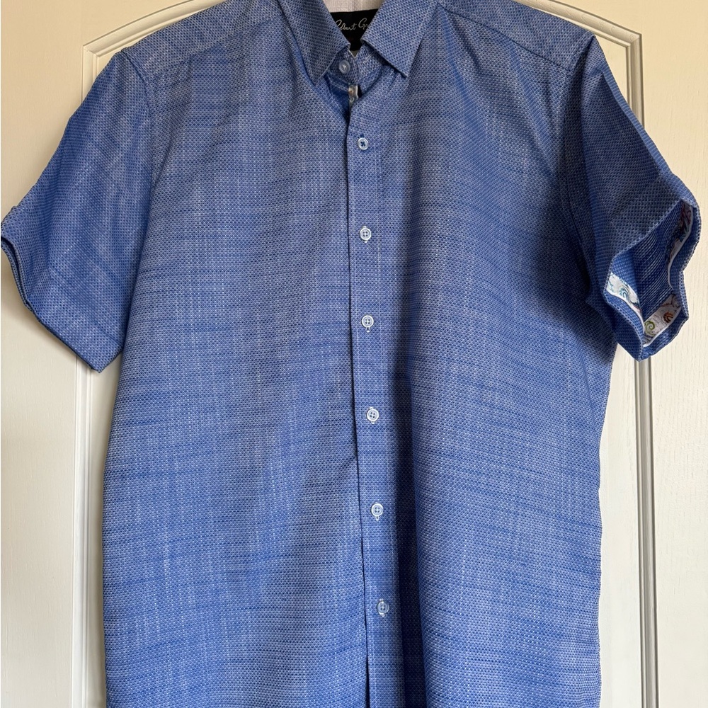 Robert Graham Men's Blue Short Sleeve Shirt